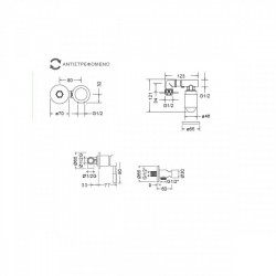 Μπαταρία Μπιντέ Εντοιχισμού LaTorre Flush Mix Tech 12211-221 Bronze
